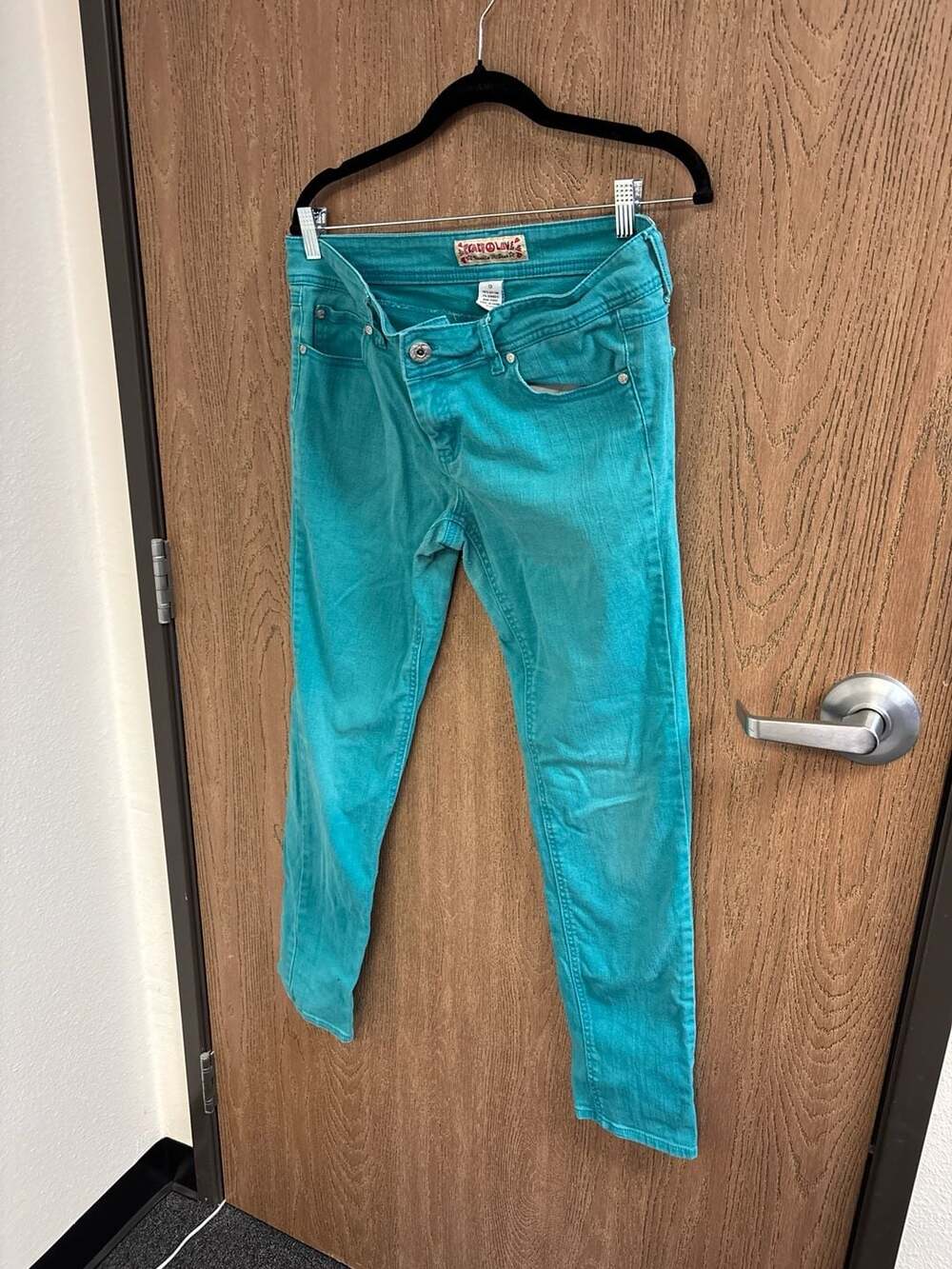 Vanilla Star Peace & Love Teal Skinny Jeans Size 13